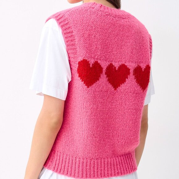 PIECES Jaquard Heart Sweater Vest - Picture 2 of 3
